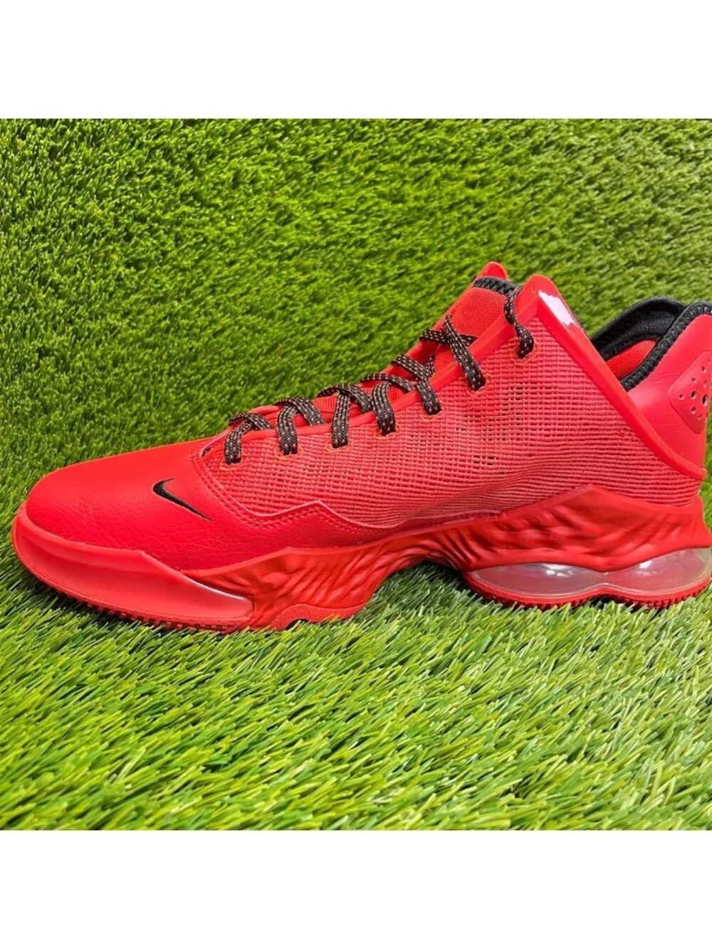 Nike LeBron 19 Low Mens Size 12 Red Black Athletic Basketball Shoes Sneakers